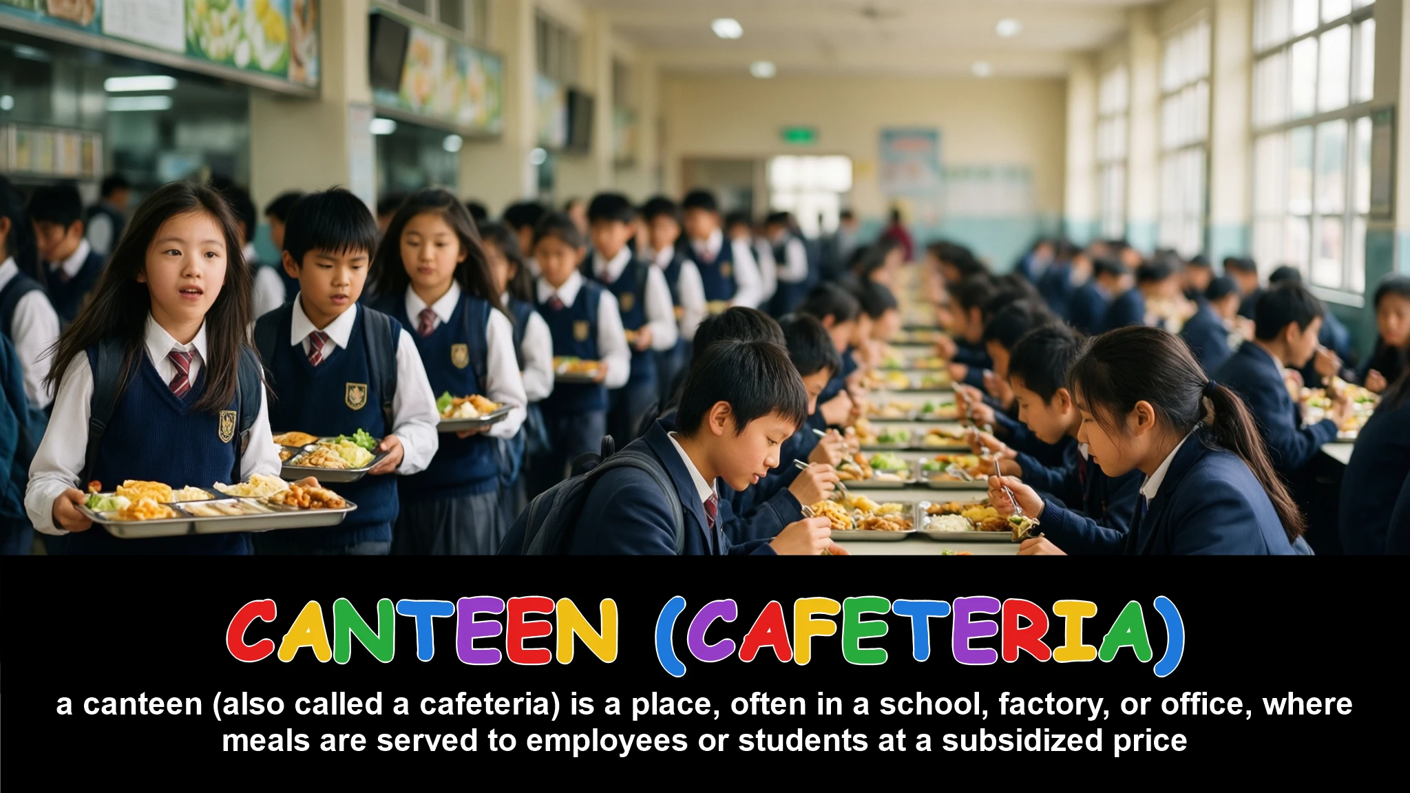 English Illustration for canteen (cafeteria)